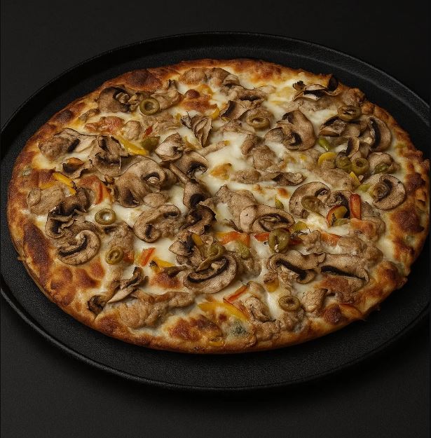 سس سفید، پنیر موزارلا، فیله مرغ، اسفناج، سیر، قارچ